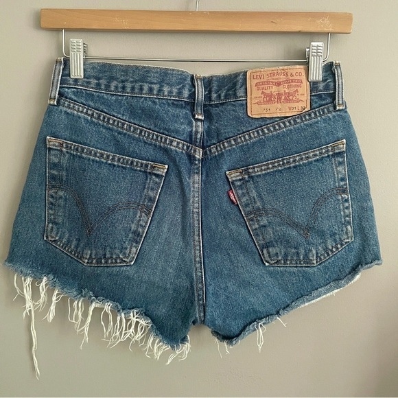 Vintage Levi’s 751 Denim Jean Cutoff Shorts  - 31", medium wash - Picture 6 of 7